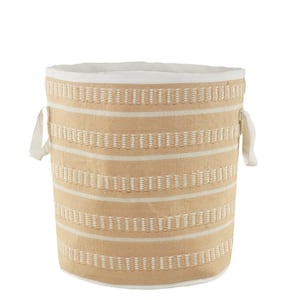 Valerie Dash Stripe Peach / White Geometric Polyester Indoor/Outdoor Storage Basket
