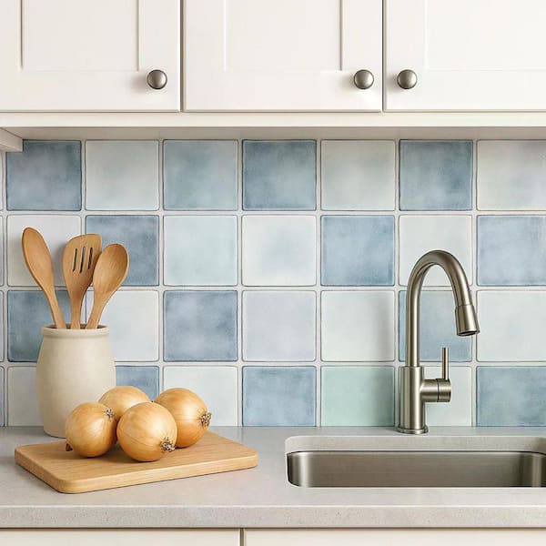 Light Blue D1 6 in. x 6 in. Vinyl Peel and Stick Tile (24 Tiles, 6 sq. ft. and Pack)