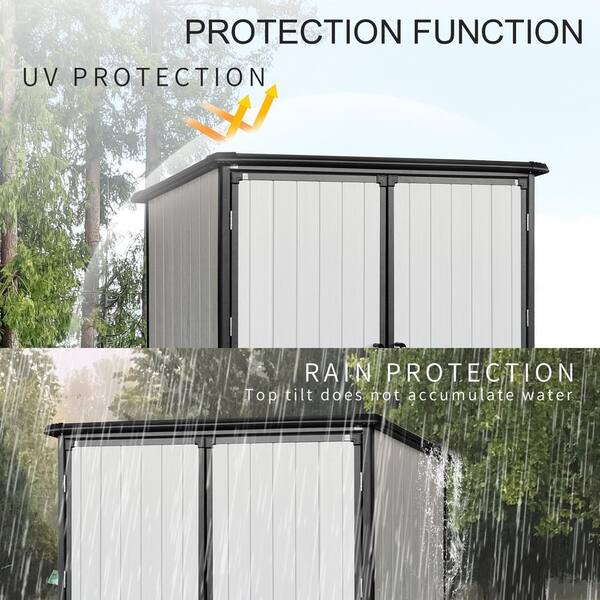 Mondawe 5 ft. W x 3 ft. D White Plastic Outdoor Storage Shed with