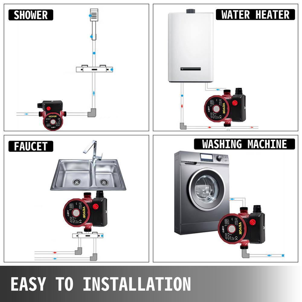 93W Red Aluminum Water Circulation Pump with Brass Fittings