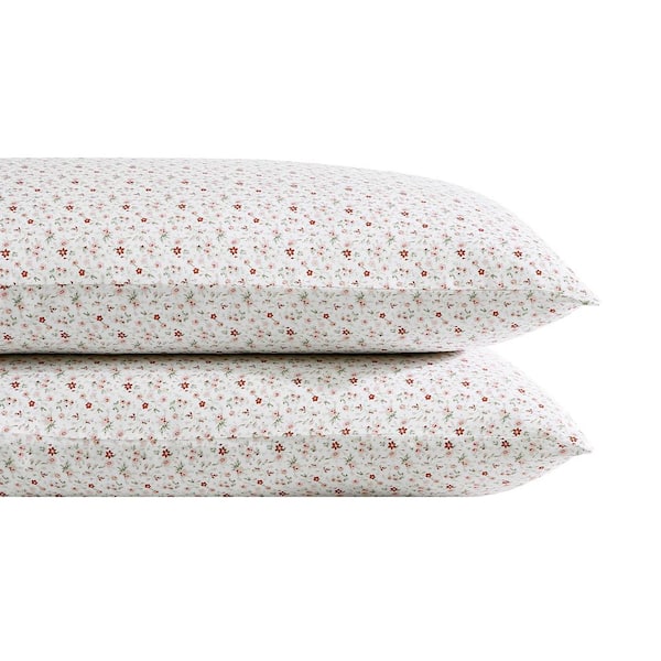 Laura Ashley Evie 2-Piece Pink Cotton Standard Pillowcase Pair