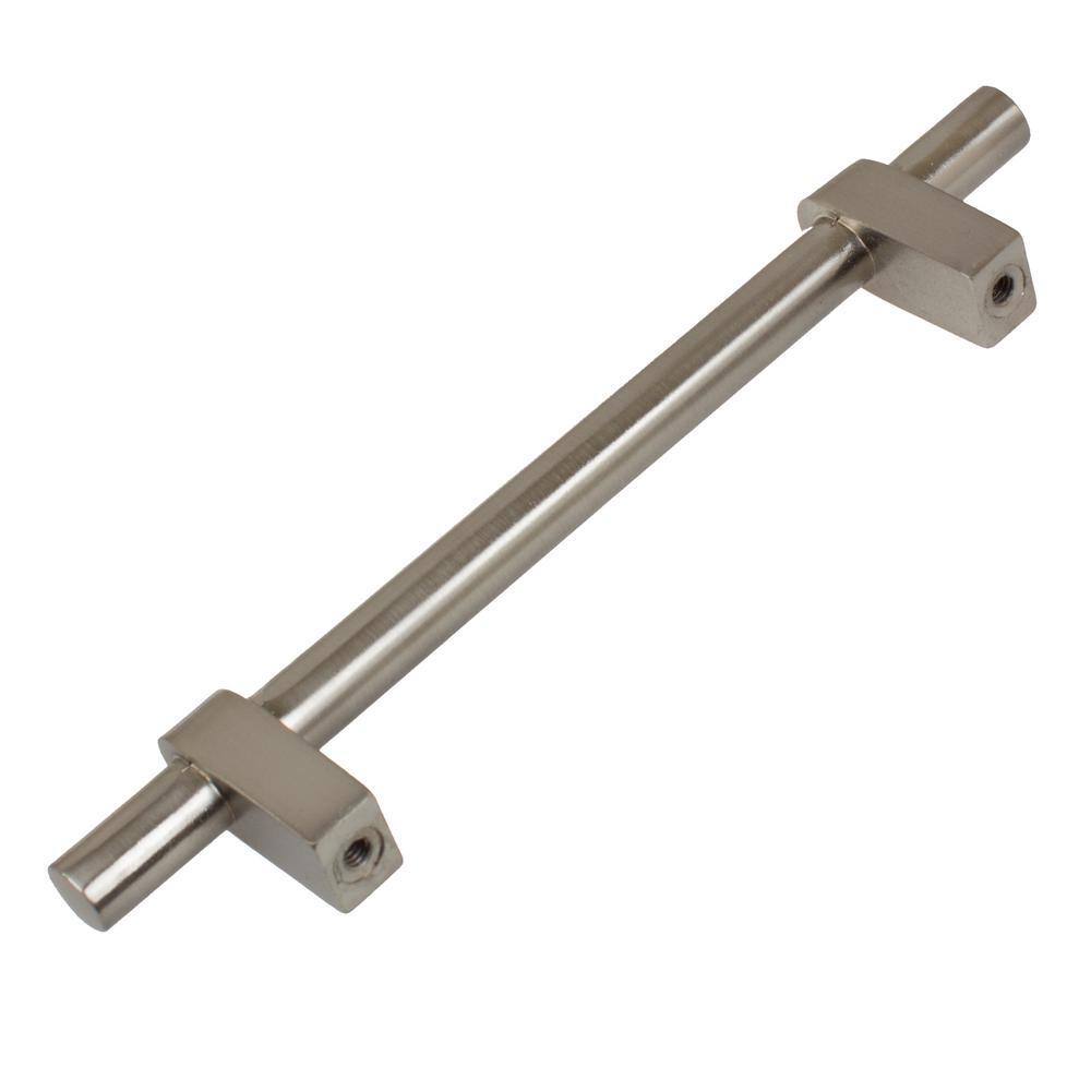 Satin Nickel Brushed T-Bar Cabinet Pull with Mounting Hardware