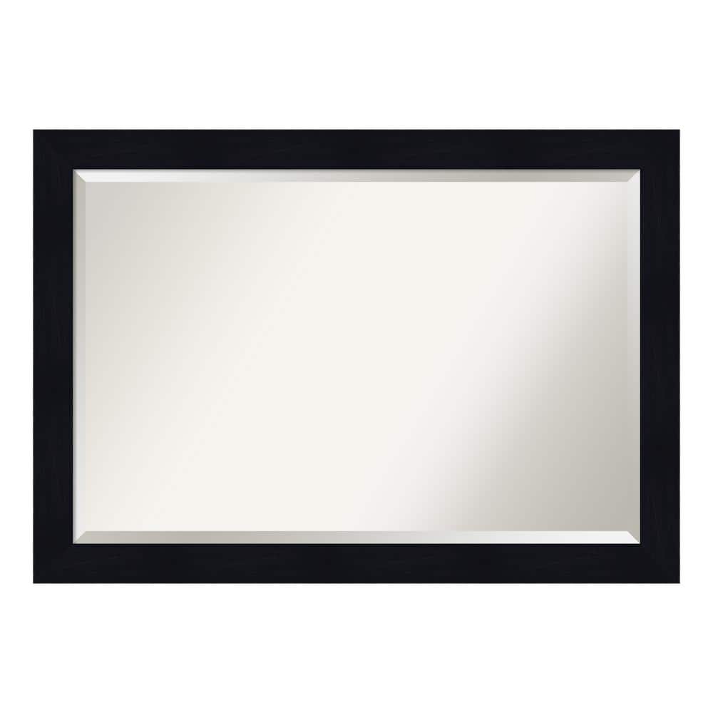 Shiplap Navy Brushstroke 40''x28'' Wood Bathroom Vanity Mirror
