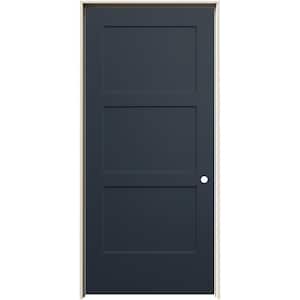 36 in. x 80 in. Birkdale Denim Stain Left-Hand Smooth Hollow Core Molded Composite Single Prehung Interior Door