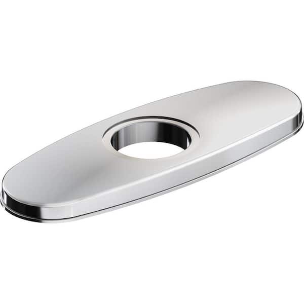 Elkay 10 in. x 3 in. 3-Hole Zinc Bar Faucet Deck Plate/Escutcheon Chrome Covered