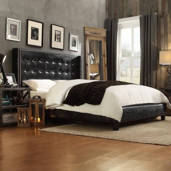 HomeSullivan Franklin Park Black Full Upholstered Bed