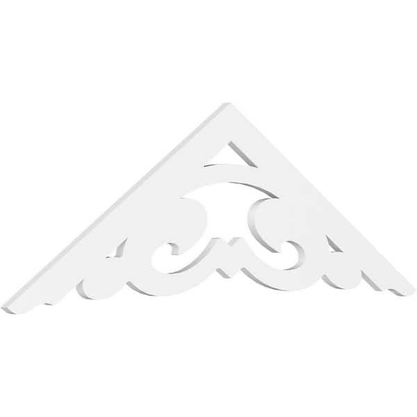 Ekena Millwork Pitch Preston 1 in. x 60 in. x 22.5 in. (8/12) Architectural Grade PVC Gable Pediment Moulding