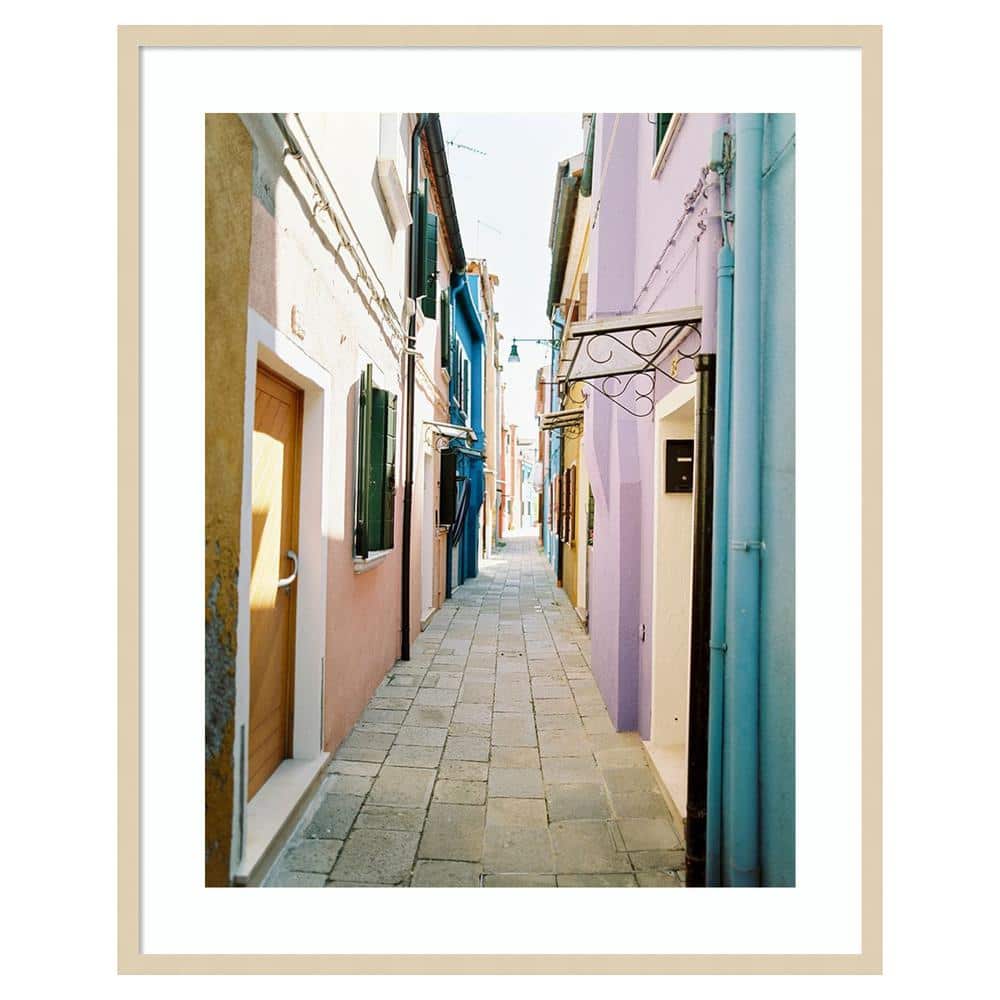 Colorful Alleyway 33"x41" Natural Wood Framed Photography Print
