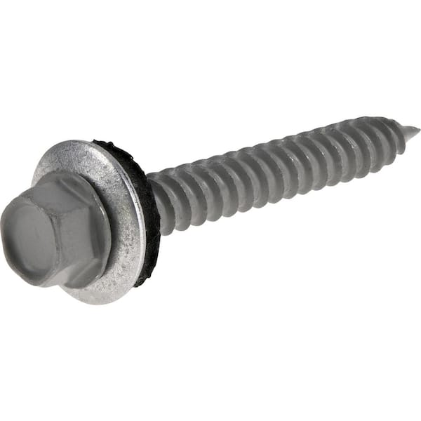 14 x 1 1/4 Sheet Metal Screw Hex Washer Head with Bonded Neoprene Washer  Type B Stainless Steel 18-8