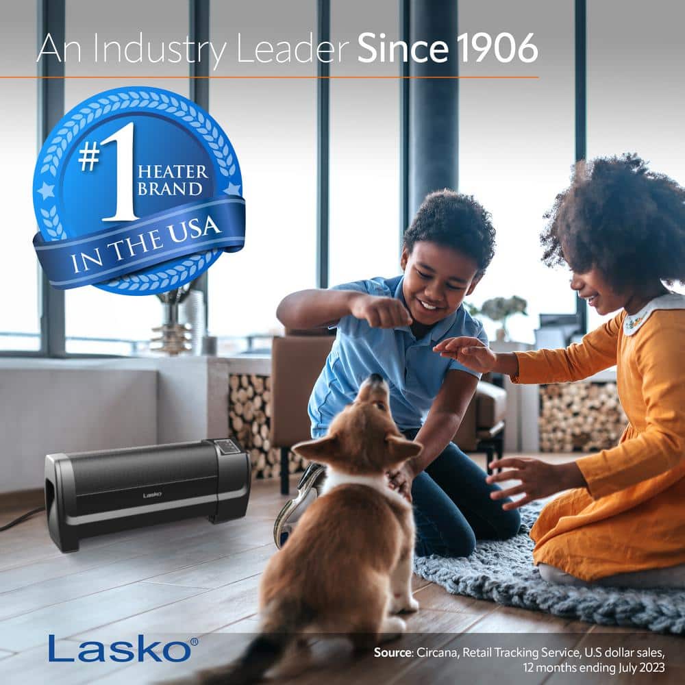 Lasko Black Ceramic Low Profile Electric Space Heater