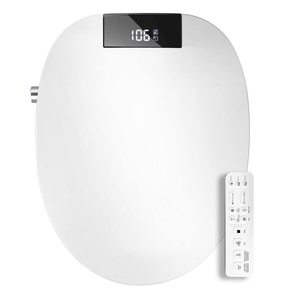 White Elongated Smart Toilet Seat, Heated Seat, Warm Water, Adjustable Nozzle, Warm Air Dryer, Night Light, Slow Close price history on PriceWatchPro