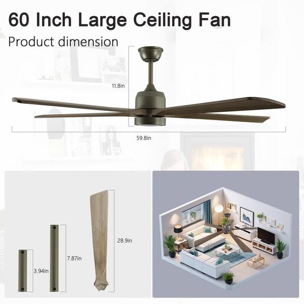 やんやん　AMERAKU アメラク　ディープオリーブ　L Sunpez 60 in. Indoor Olive Green Ceiling Fan with LED Light