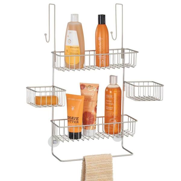 Dracelo Satin Extra Wide Stainless Steel Bath/Shower Over Door Caddy,  Hanging Storage Organizer 2-Tier Rack with Hook and Basket B07CZ3DGVC - The  Home Depot
