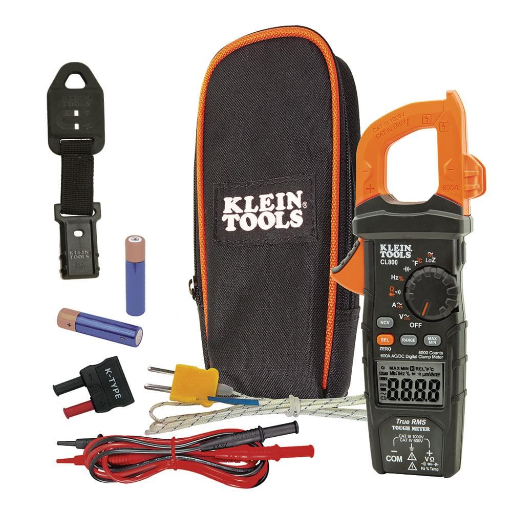 Klein Tools 600 Amp AC/DC True RMS Auto-Ranging Digital Clamp Meter with Magnetic Hanger -  M2O41530KIT