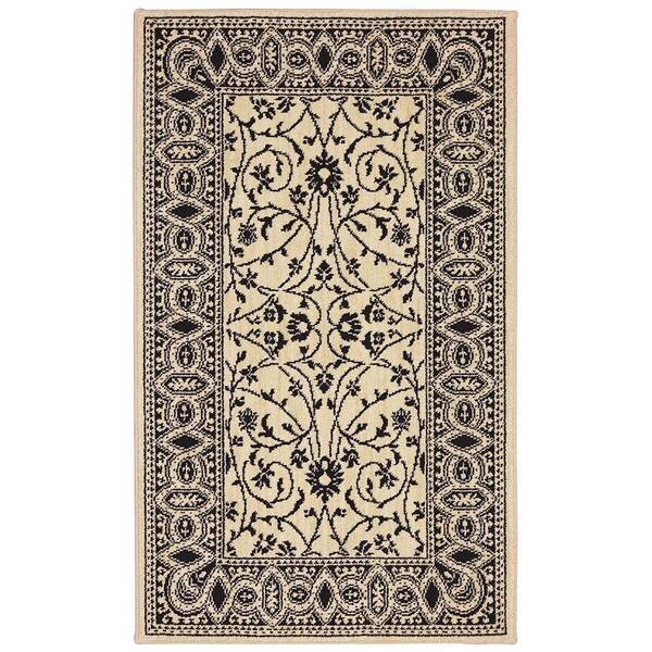 Karastan Kismet Ivory/Black 2 ft. 5 in. x 4 ft. Accent Rug