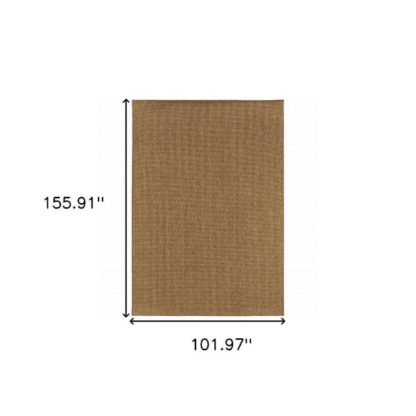 Tan 9 ft. x 13 ft. Loomed Polypropylene Rectangle Indoor/Outdoor Area Rug