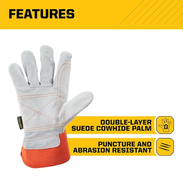 Womens Rocket Gloves - Black Cowhide Gauntlet Motorcycle