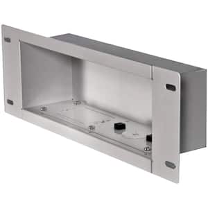 In-Wall Rectangular Recessed Cable Management and Power Storage Accessory Box without Power Outlet