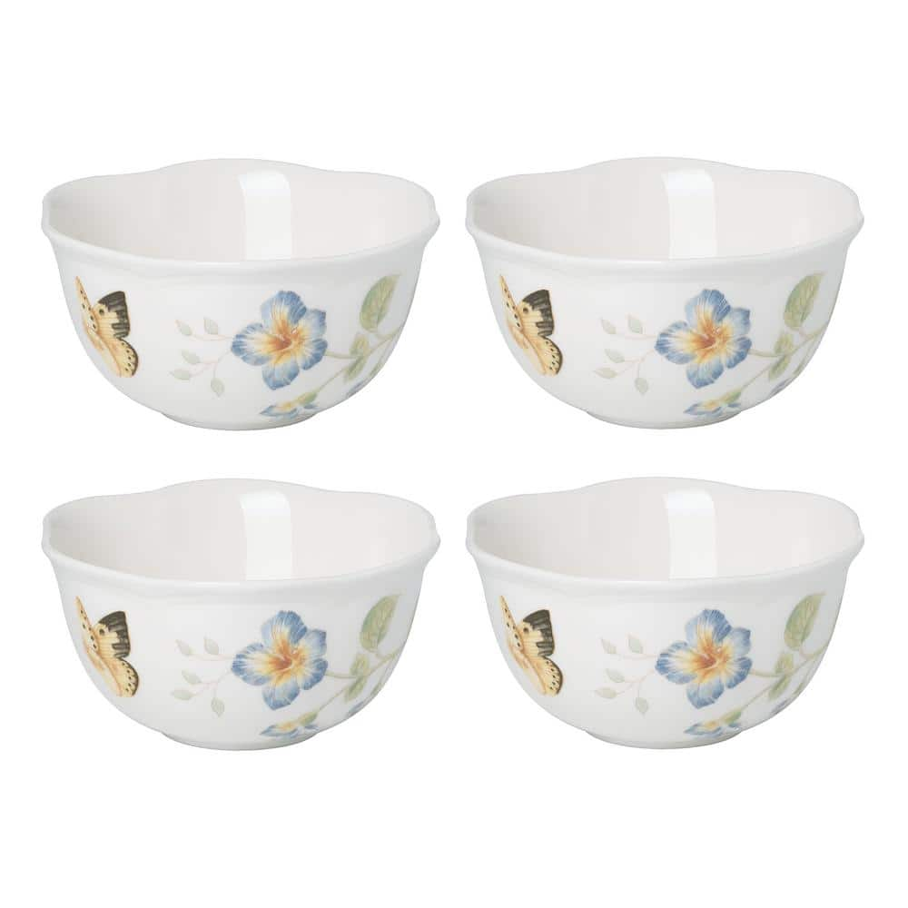 Lenox Butterfly Meadow 12 fl. oz. Multi-Colored Porcelain Dessert Bowl (Set Of 4)