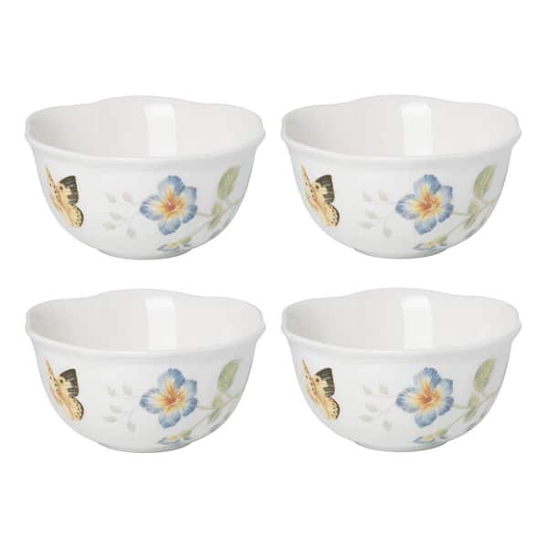 Lenox Butterfly Meadow 12 fl. oz. Multi-Colored Porcelain Dessert Bowl (Set of 4)
