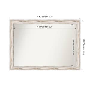 Alexandria Whitewash 49.25 in. x 35.25 in. Custom Non-Beveled Wood Framed Bathroom Vanity Wall Mirror