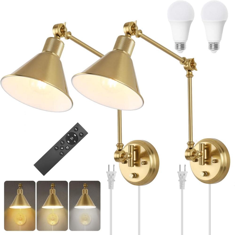Wall Sconce with Remote Control, Dimmable and Adjustable Color Temperature 