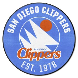 NBA Retro San Diego Clippers Blue 2 ft. Roundel Area Rug