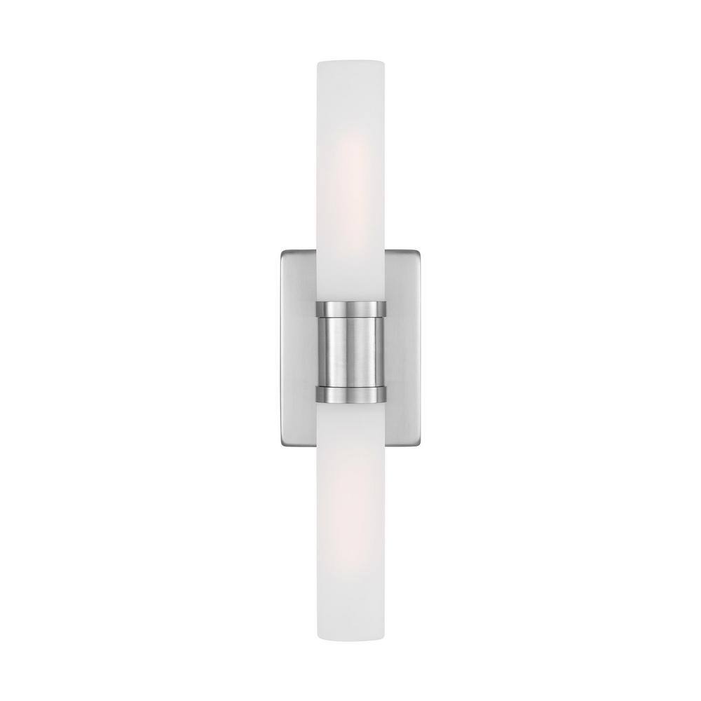 Generation Lighting Keaton 5 in. Medium 2-Light Brushed Nickel Vanity ...