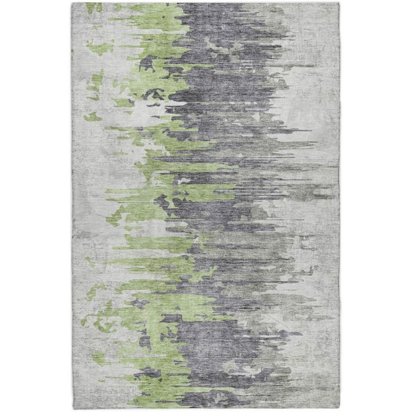 Dream Shag Premium Machine Washable Abstract ADS704 Green 5 ft. x 7 ft. 6 in. Area Rug