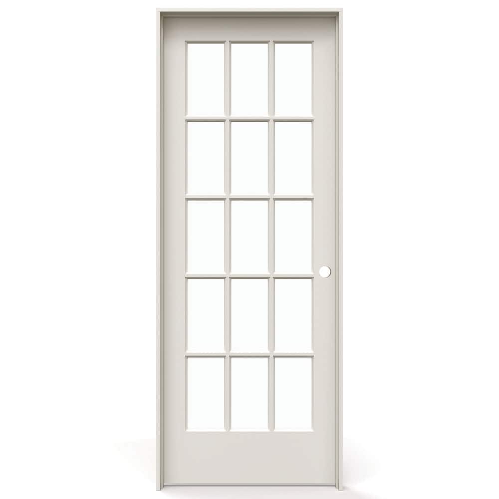 30 in. x 80 in. Left Handed Primed Composite Clear Glass 15 Lite True Divided Single Prehung Interior Door price history on PriceWatchPro