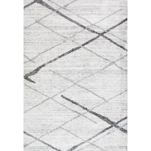 Thigpen Contemporary Stripes Gray 8 ft. x 11 ft. Area Rug
