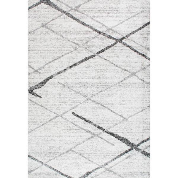 nuLOOM Thigpen Contemporary Stripes Gray 6 ft. Square Rug BDSM04A