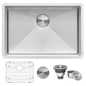 Undermount Stainless Steel 26 in. Single Bowl Kitchen Sink 16-Gauge