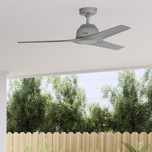 Gallegos 52 in. Matte Silver Indoor/Outdoor Ceiling Fan with Wall Control Included For Patios or Bedrooms