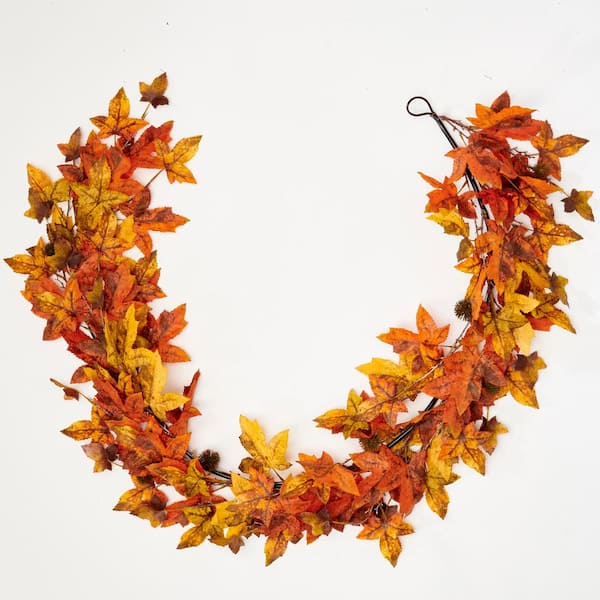 65 in. Fall Maple Leaves Garland