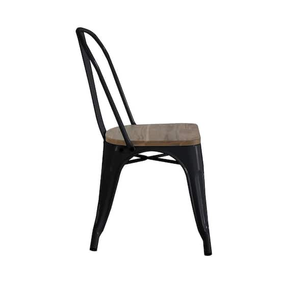 Stylewell black metal bar stool 2025 with back and natural seat