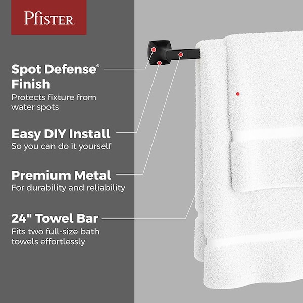 Vaneri 24 in. Wall Mounted Towel Bar in Matte Black