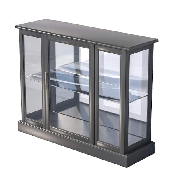 Coaster® Black/Clear 5-Shelf Glass Curio Cabinet