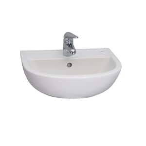 Compact Wall-Mounted Bathroom Sink in White