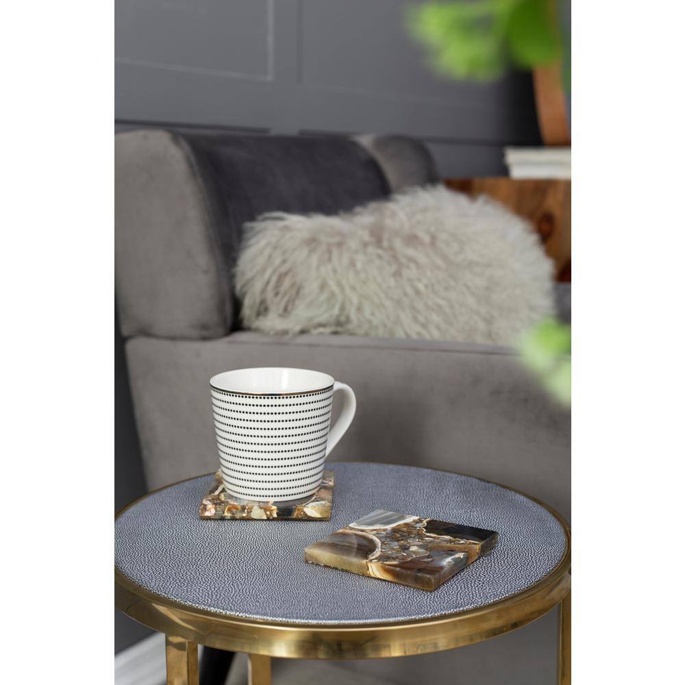 Black Square Agate Stone Coasters Set of 4