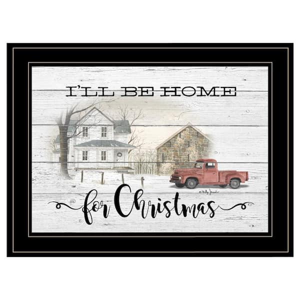 HomeRoots Charlie Ill be home for Christmas 1-Piece Framed Wall Art 15 in. x 19 in.