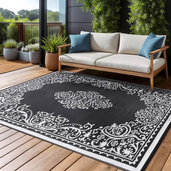 Area Rug for Outdoor Reversible 6'x9' feet deals - Grey