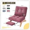 HOMEFUN Modern Red Corduroy Upholstered Lounge Wingback Chair Accent Chair with Adjustable Backrest and Retractable Footrest HFHDSN-1151WR
