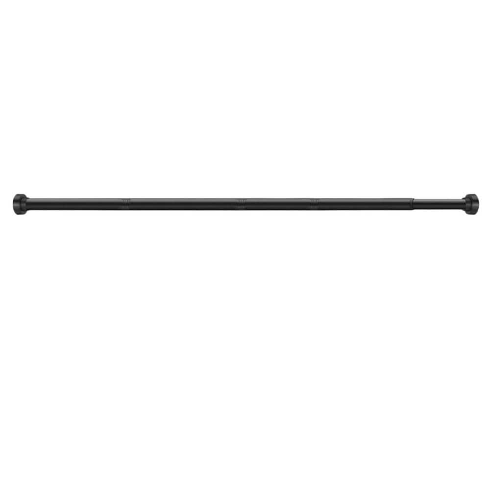 34 in. to 82 in. Stainless Steel No Drilling Non-Slip Adjustable Spring Tension Shower Curtain Rod in Matte Black price history on PriceWatchPro