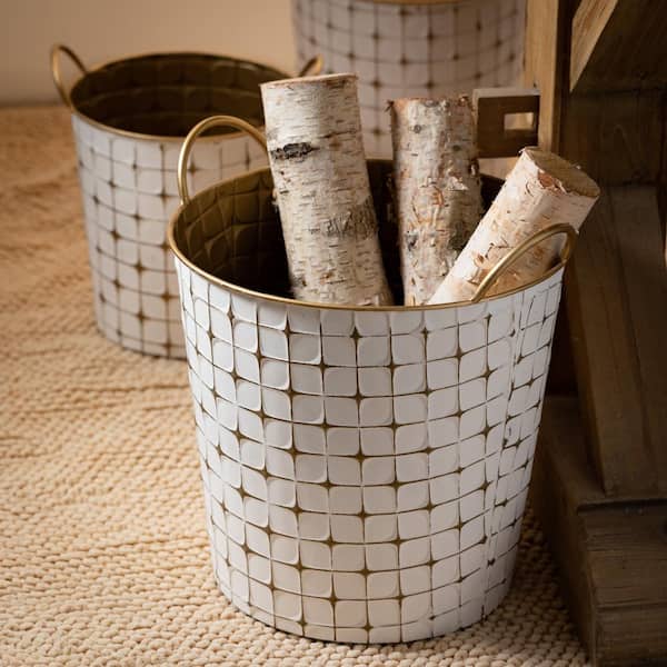 SULLIVANS 16", 14", and 12" Gold Starburst Etched Buckets (Set of 3)