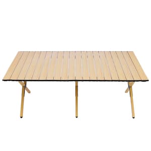 45.66 in. Brown Rectangle Steel Picnic Table Seats 4-6 People with Carry Bag