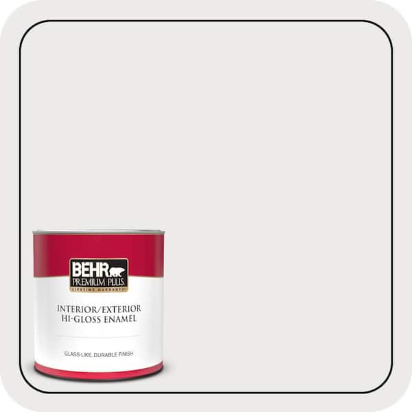BEHR PREMIUM PLUS 1 qt. #640E-1 Silver Chalice Hi-Gloss Enamel Interior/Exterior Paint & Primer