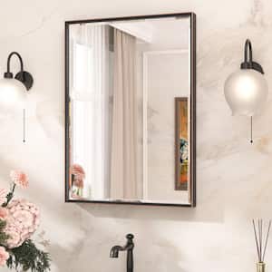 22 in. W x 30 in. H Rectangular Oil Rubbed Bronze Mirrors for Bathroom Wall Beveled Mirror Bathroom Vanity Mirror
