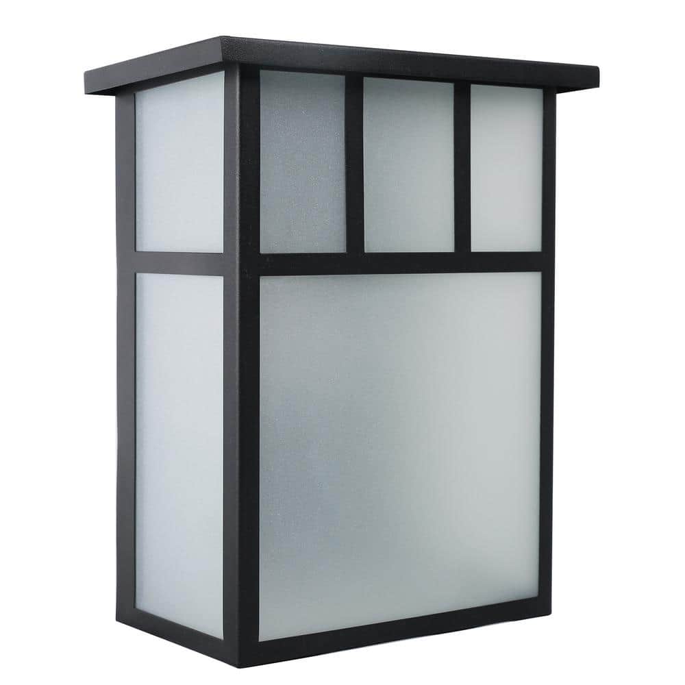 Black Outdoor Integrated LED Light Wall Lantern Sconce Lighting