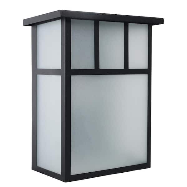 Unbranded Black Outdoor Integrated LED Light Wall Lantern Sconce Lighting